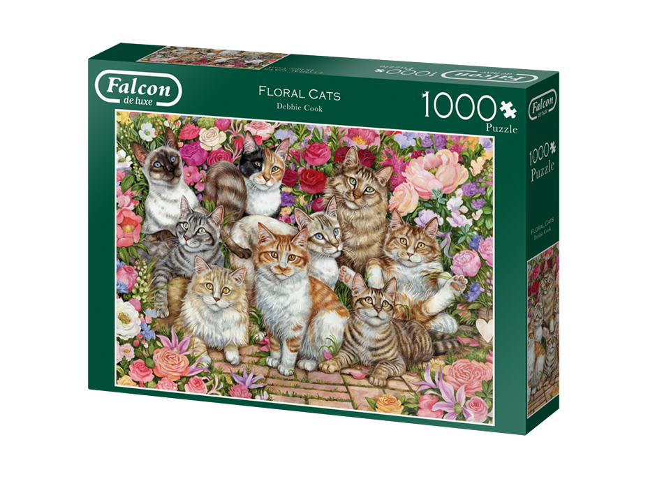 FALCON Puzzle Mačky medzi kvetmi 1000 dielikov