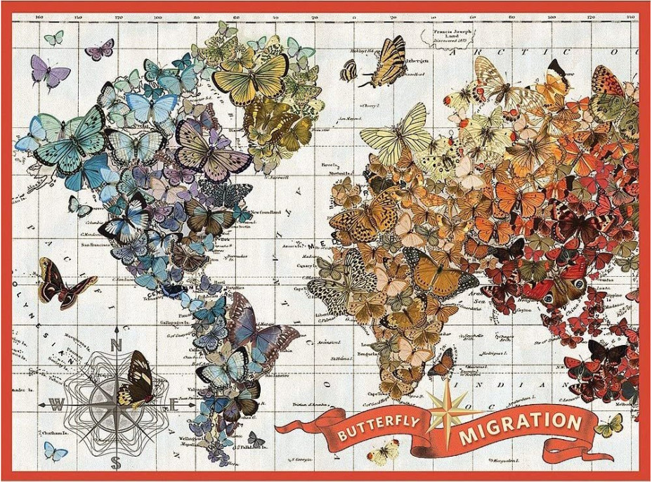 GALISON Puzzle Migrácia motýľov 1000 dielikov