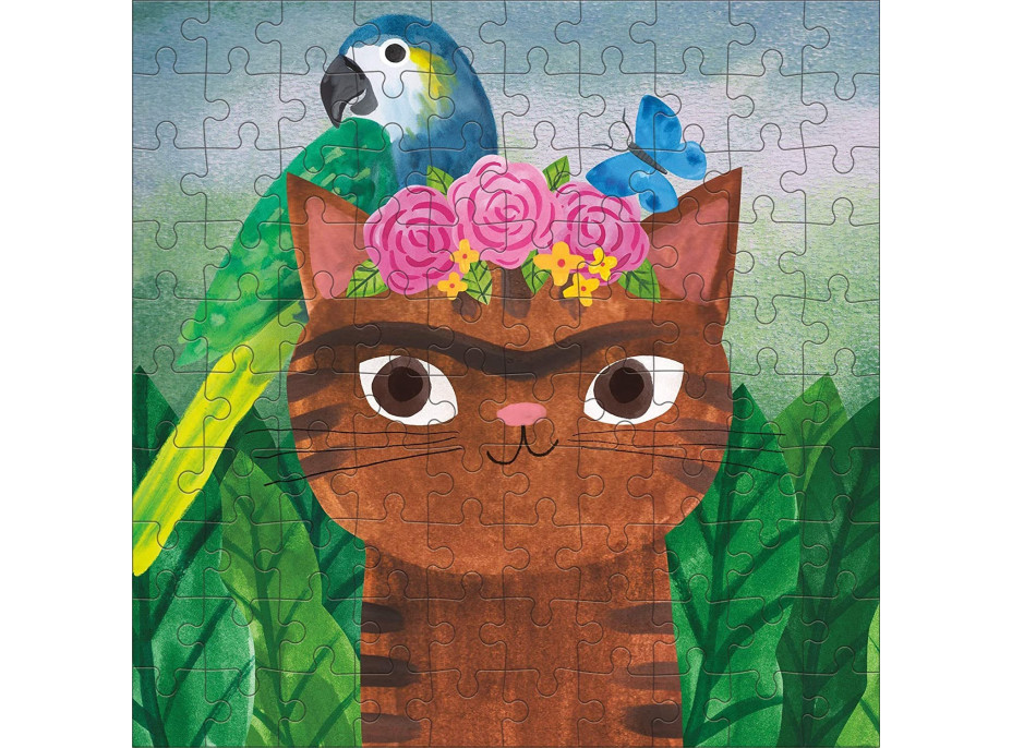 MUDPUPPY Puzzle v plechovke Artsy Cats: Frida Catlo 100 dielikov