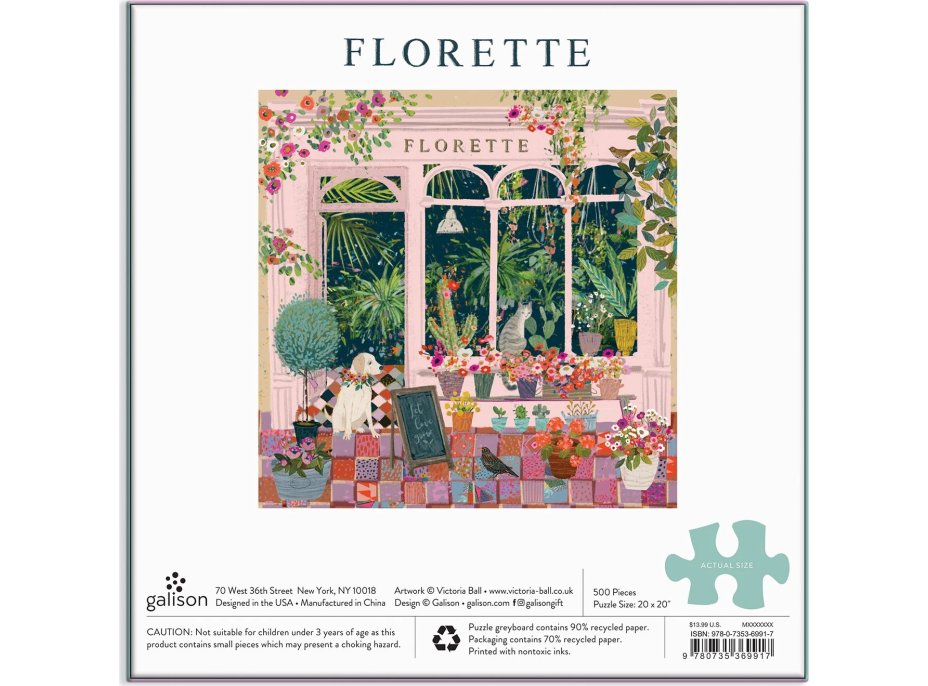 GALISON Štvorcové puzzle Kvetinárstvo Florette 500 dielikov