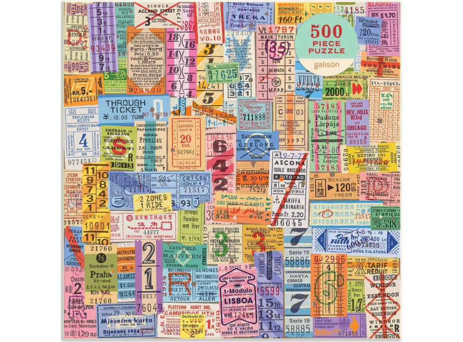 GALISON Štvorcové puzzle Staré cestovné lístky 500 dielikov