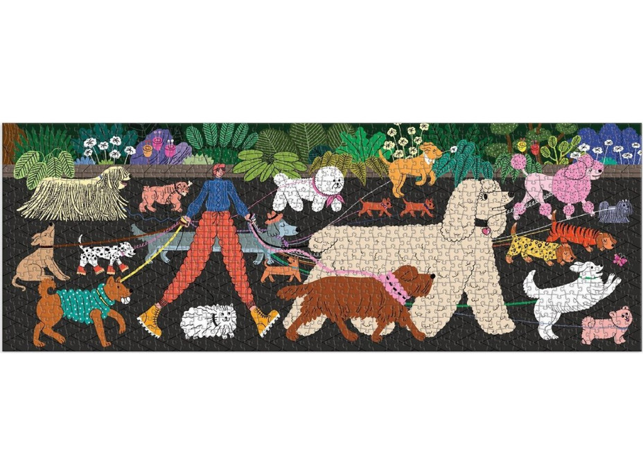 GALISON Panoramatické puzzle Venčenie psov 1000 dielikov