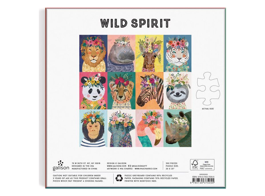 GALISON Štvorcové puzzle Divoká duša 500 dielikov