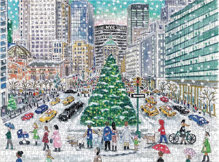 GALISON Puzzle Padajúci sneh na Park Avenue 1000 dielikov