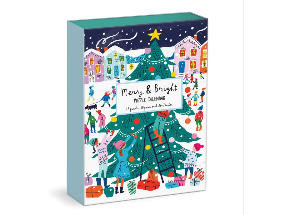 GALISON Puzzle Adventný kalendár: Veselé a trblietavé 12x80 dielikov