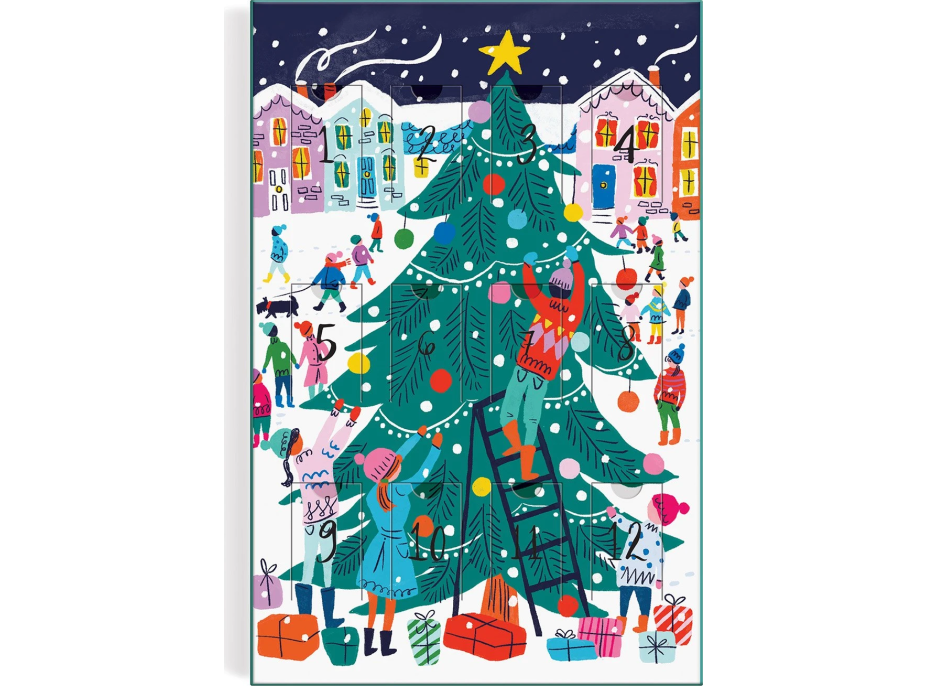 GALISON Puzzle Adventný kalendár: Veselé a trblietavé 12x80 dielikov