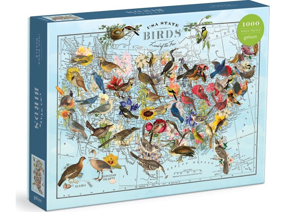 GALISON Puzzle Wendy Gold: Národné vtáky 1000 dielikov