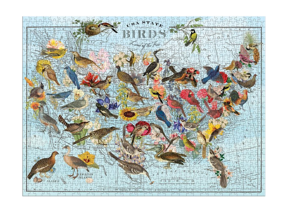 GALISON Puzzle Wendy Gold: Národné vtáky 1000 dielikov