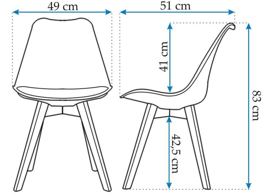 Dizajnová stolička VEYRON - biela + čierny podsedák