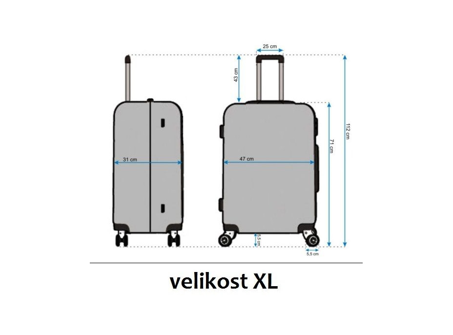 Moderné cestovné kufre - rozmery vel.XL