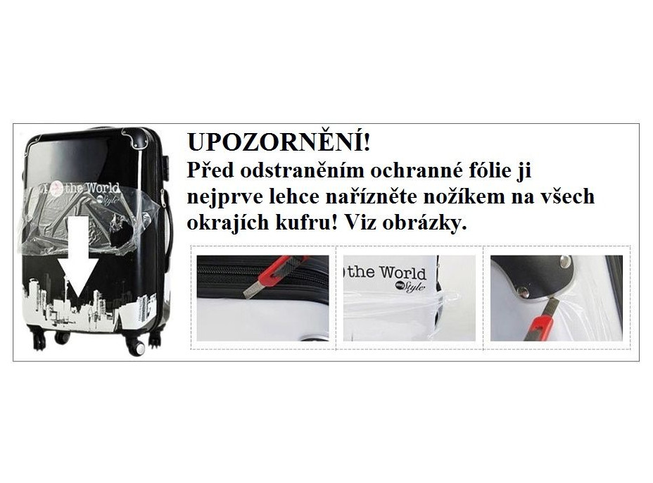 Moderné cestovné kufre - upozornenie