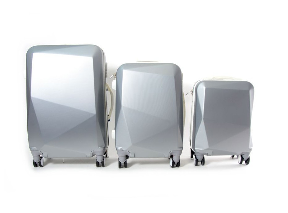 Moderné cestovné kufre DIAMOND - šedé