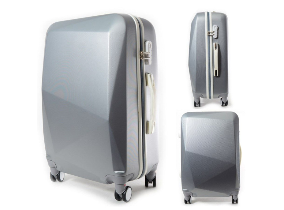 Moderné cestovné kufre DIAMOND - šedé