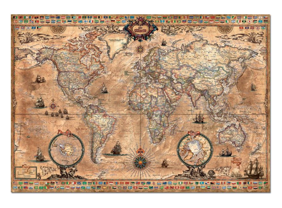 EDUCA Puzzle Antická mapa sveta 1000 dielikov