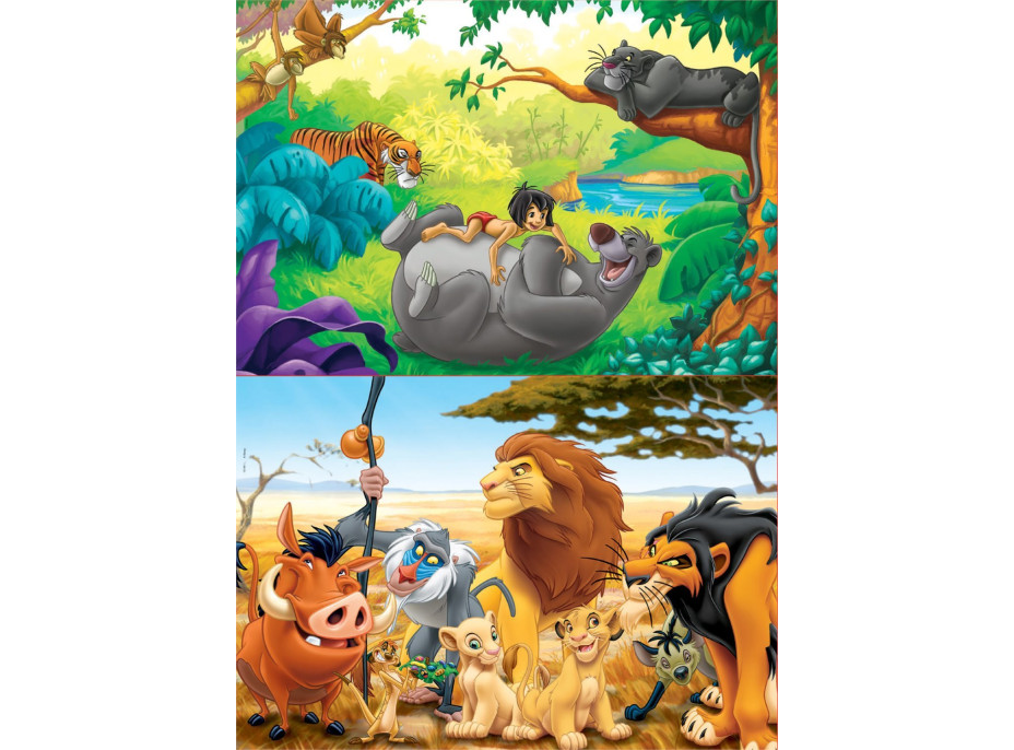 EDUCA Drevené puzzle Disney Zvierací kamaráti 2x50 dielikov