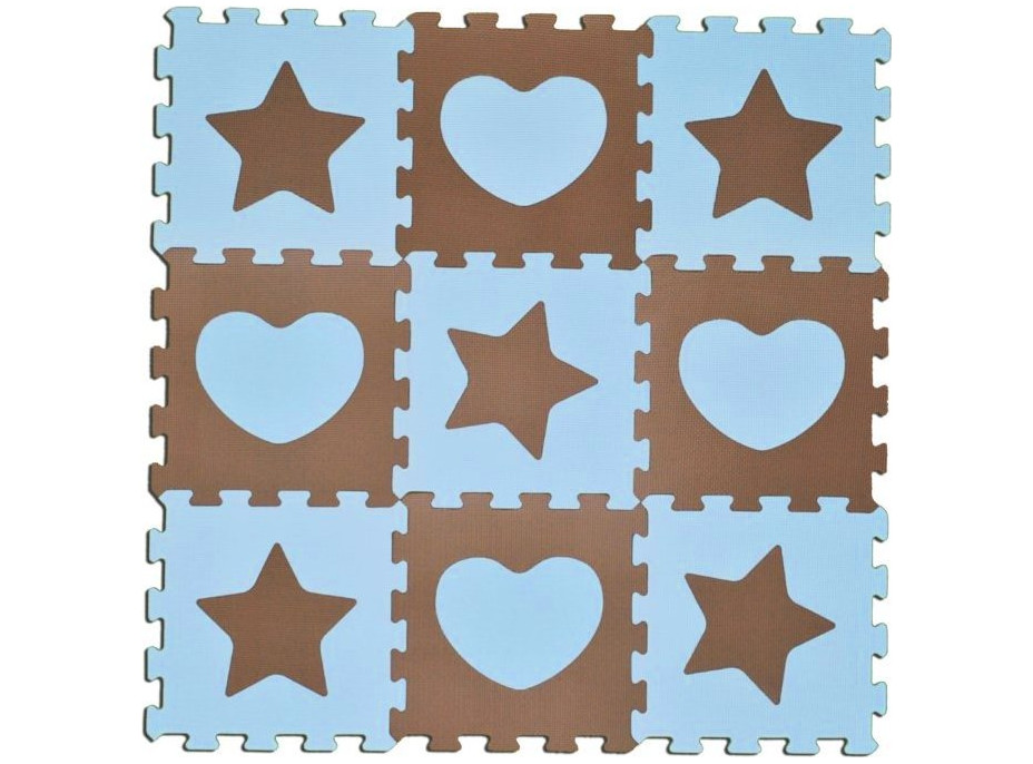 SUN TA TOYS Penové puzzle Hviezdy a srdce modré S4 (30x30)