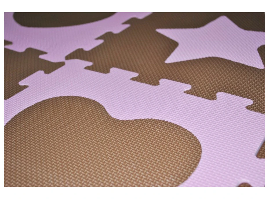 SUN TA TOYS Penové puzzle Hviezdy a srdce ružové S4 (30x30)