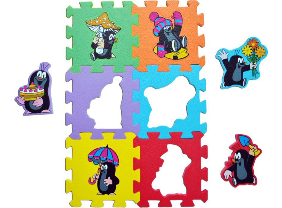 Penové puzzle Krtko - 6x inak (15x15)