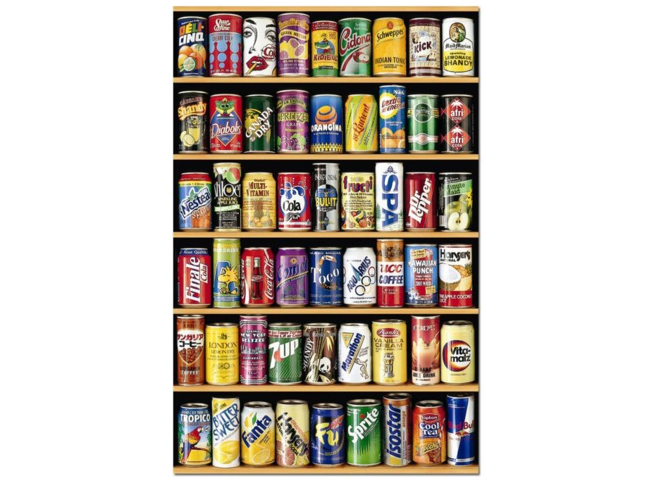 EDUCA Miniatúrne puzzle Plechovky 1000 dielikov
