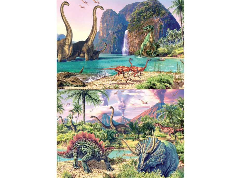 EDUCA Puzzle Panorama Dinosaurie svet 2x100 dielikov