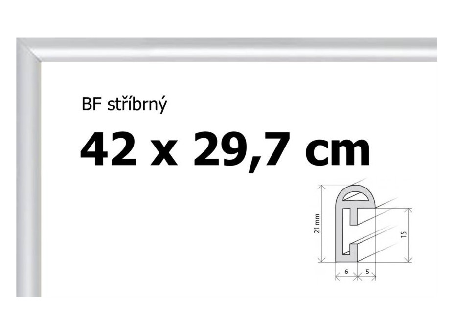 BFHM Plastový rám na puzzle 42x29, 7cm A3 - strieborný