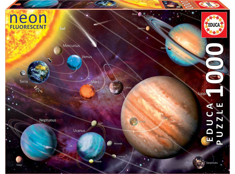 EDUCA Svietiace puzzle Slnečná sústava 1000 dielikov