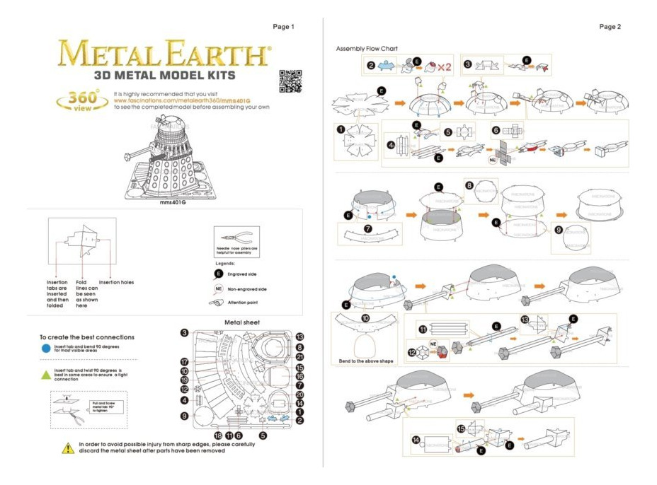 METAL EARTH 3D puzzle Doctor Who: Ďaleko (zlatý)