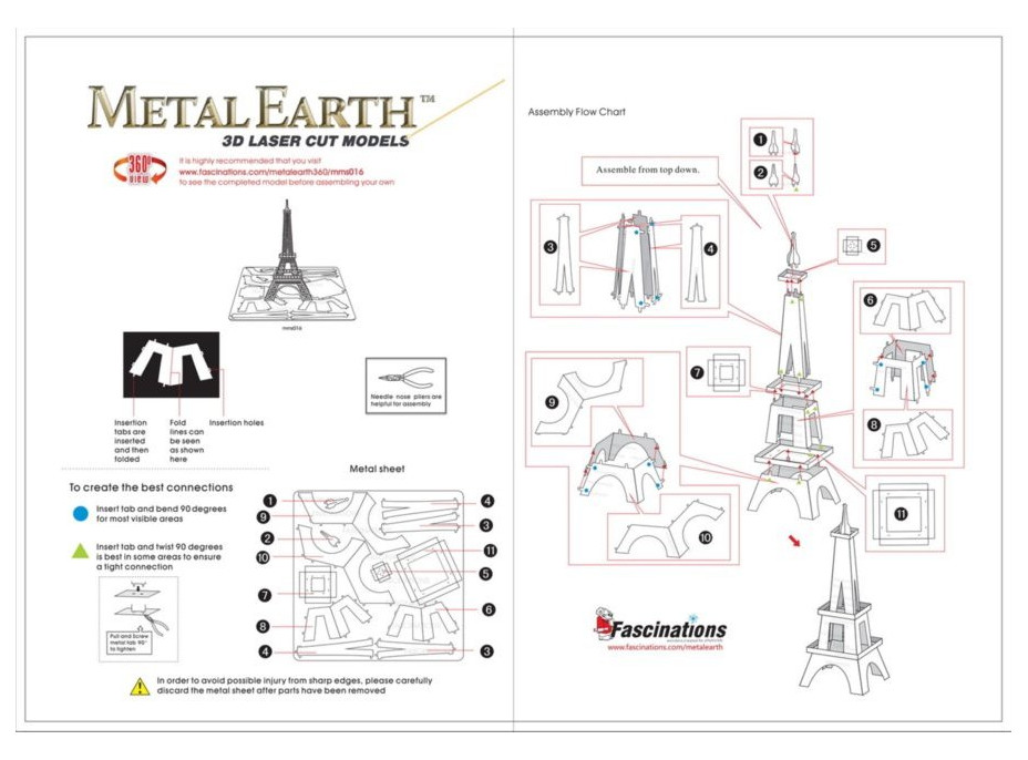 METAL EARTH 3D puzzle Eiffelova veža