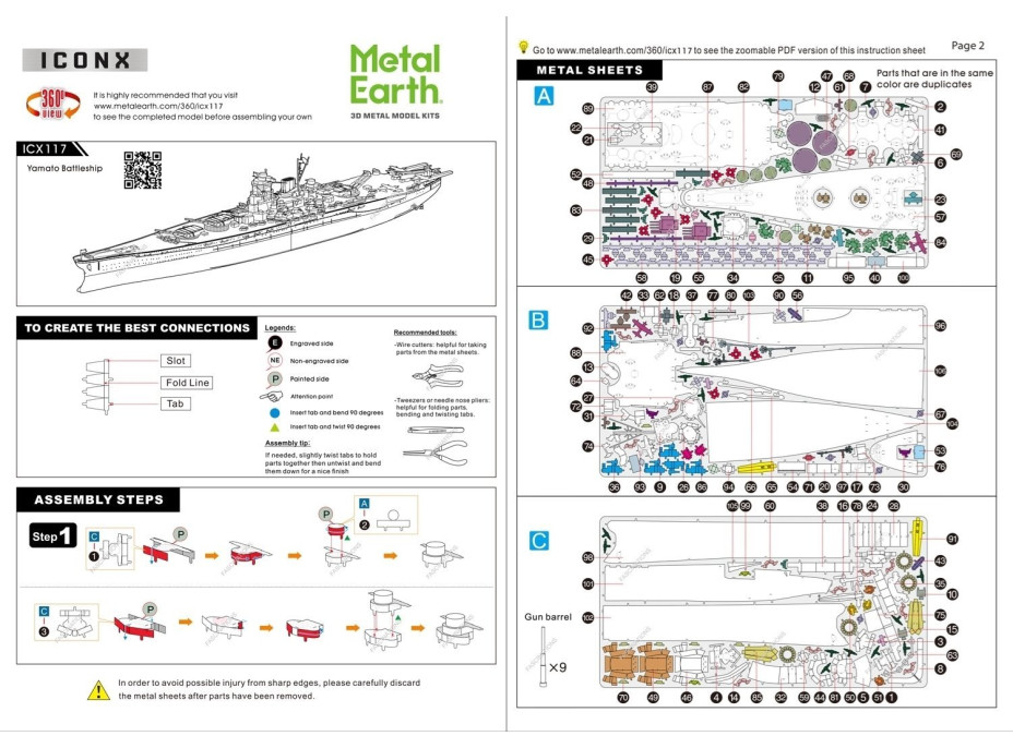 METAL EARTH 3D puzzle Vojnová loď Yamato (ICONX)