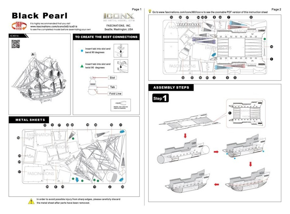 METAL EARTH 3D puzzle Black Pearl - Čierna Perla (ICONX)