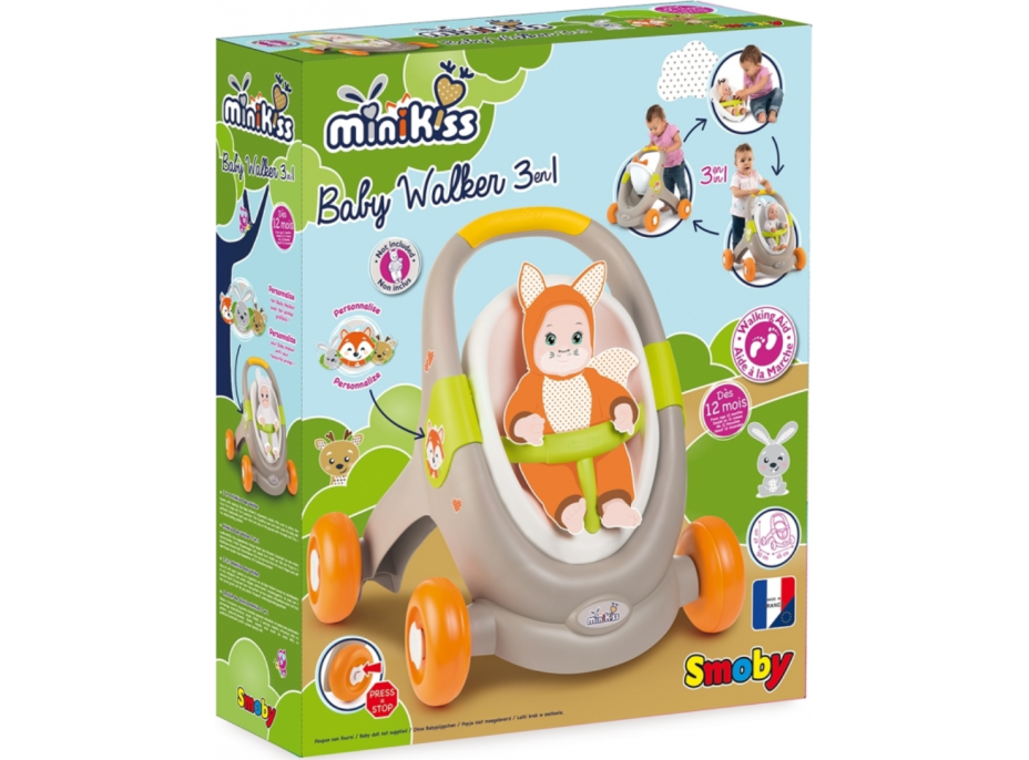 SMOBY Chodítko Minikiss 3v1 zvieratko