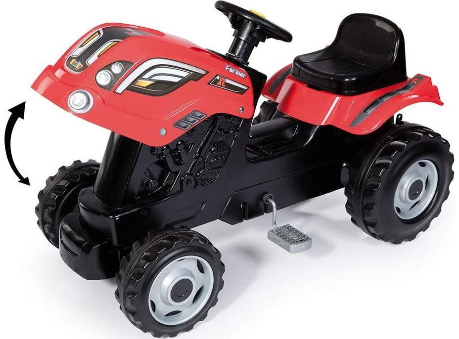 SMOBY Šliapací traktor Farmer XL červený s vozíkom