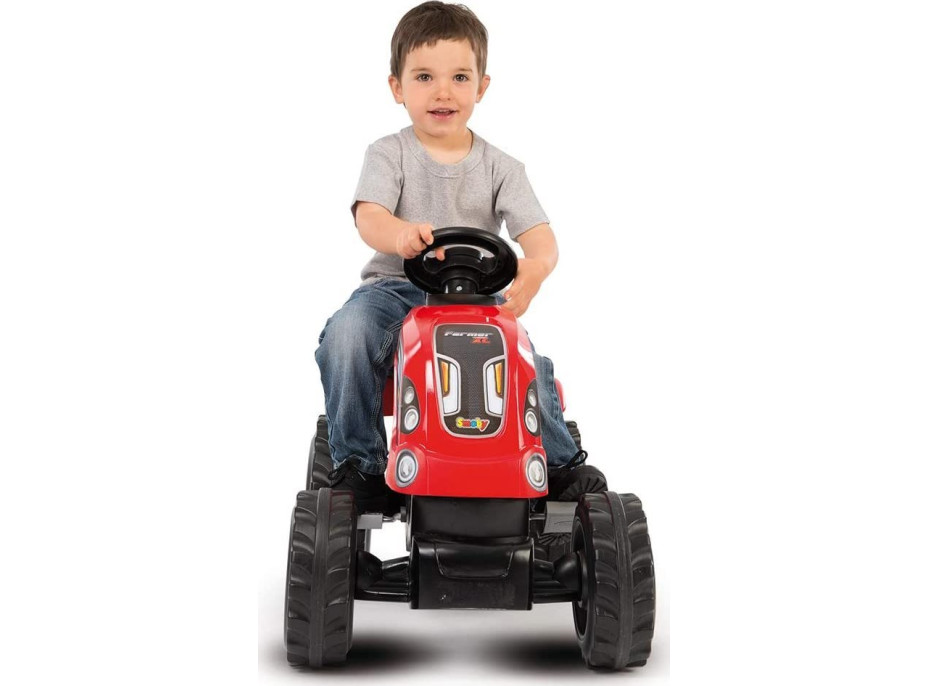 SMOBY Šliapací traktor Farmer XL červený s vozíkom