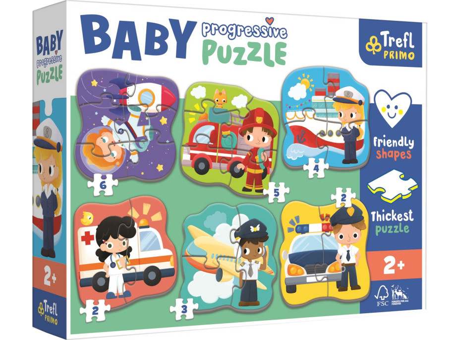TREFL Baby puzzle Povolanie a vozidlá 6v1 (2-6 dielikov)