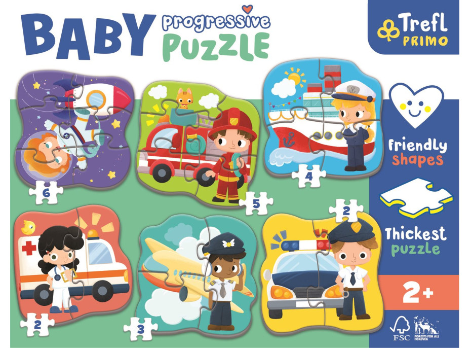 TREFL Baby puzzle Povolanie a vozidlá 6v1 (2-6 dielikov)