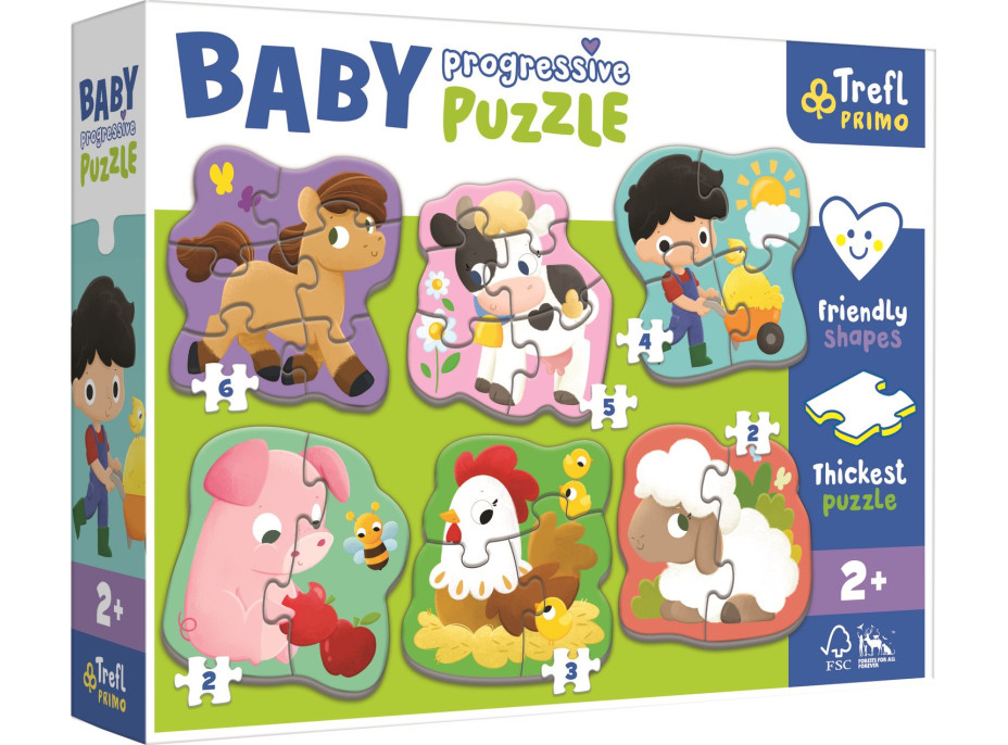 TREFL Baby puzzle Farma 6v1 (2-6 dielikov)