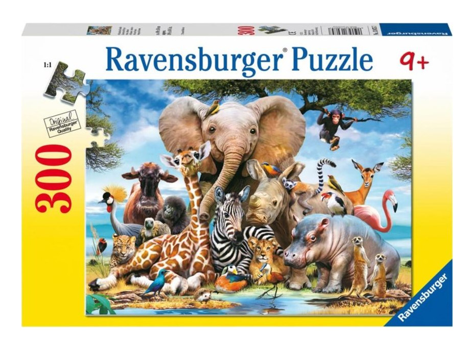 RAVENSBURGER Puzzle Kamaráti z Afriky 300 dielikov