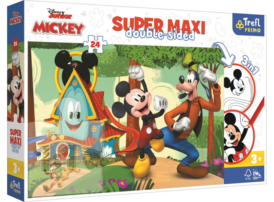 TREFL Obojstranné puzzle Mickeyho klbík SUPER MAXI 24 dielikov