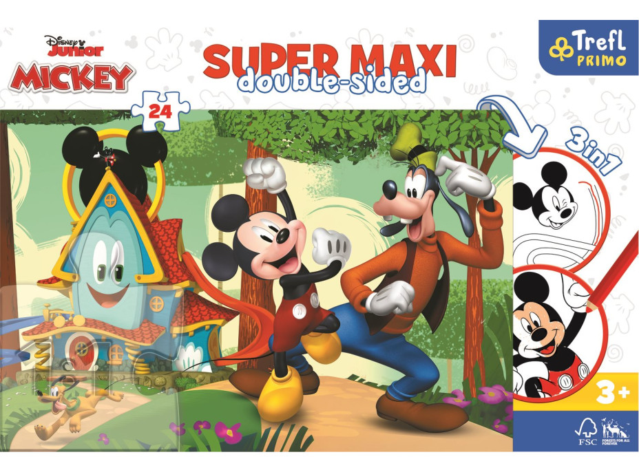 TREFL Obojstranné puzzle Mickeyho klbík SUPER MAXI 24 dielikov