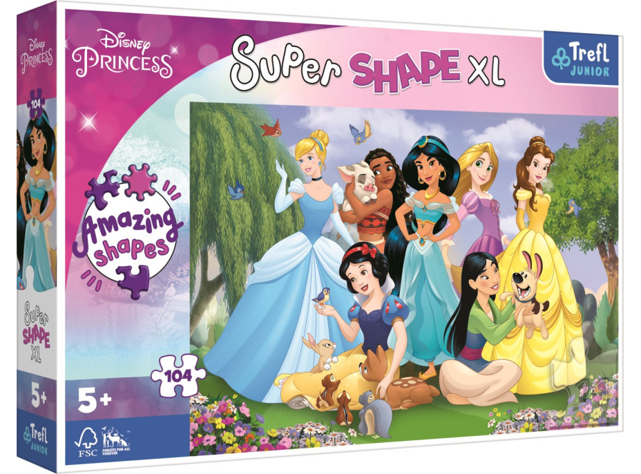 TREFL Puzzle Super Shape XL Disney princeznej: V záhrade 104 dielikov