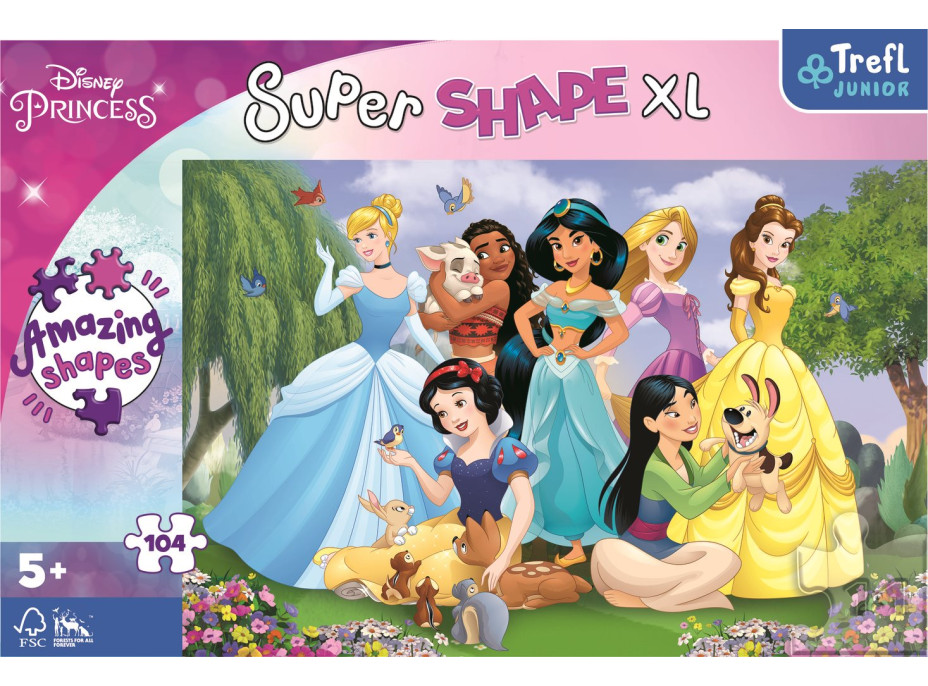 TREFL Puzzle Super Shape XL Disney princeznej: V záhrade 104 dielikov