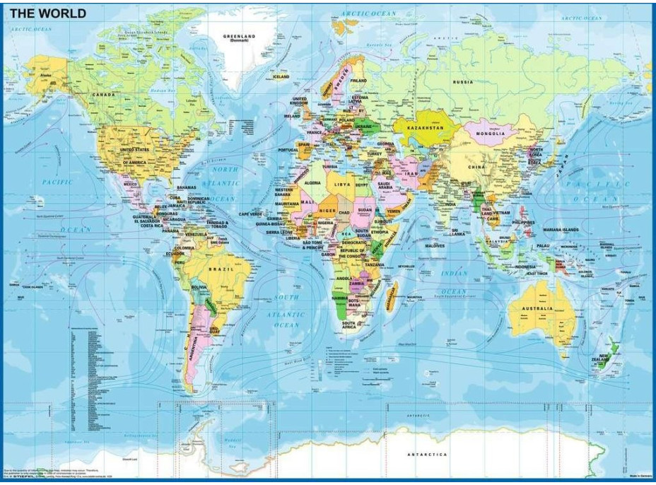 RAVENSBURGER Puzzle Mapa sveta XXL 200 dielikov