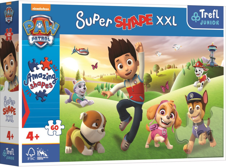 TREFL Puzzle Super Shape XXL Tlapková patrola: Usmievaví psíkovia 60 dielikov