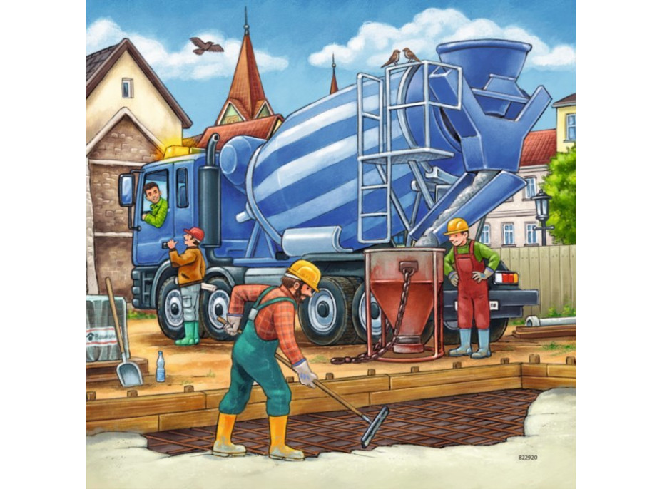 RAVENSBURGER Puzzle Stavebné stroje 3x49 dielikov