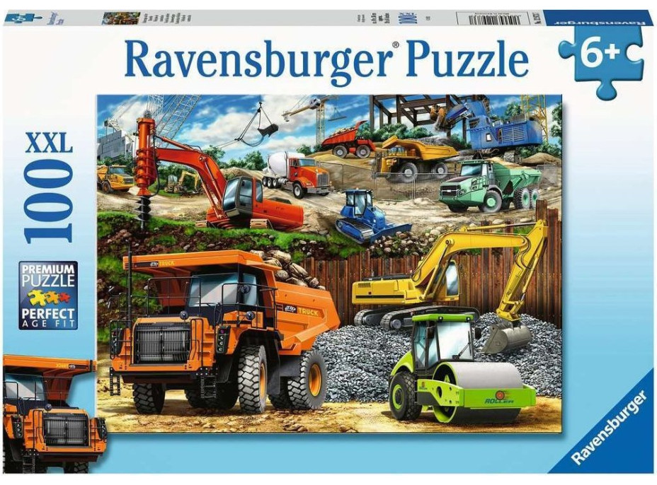 RAVENSBURGER Puzzle Stavebné stroje XXL 100 dielikov