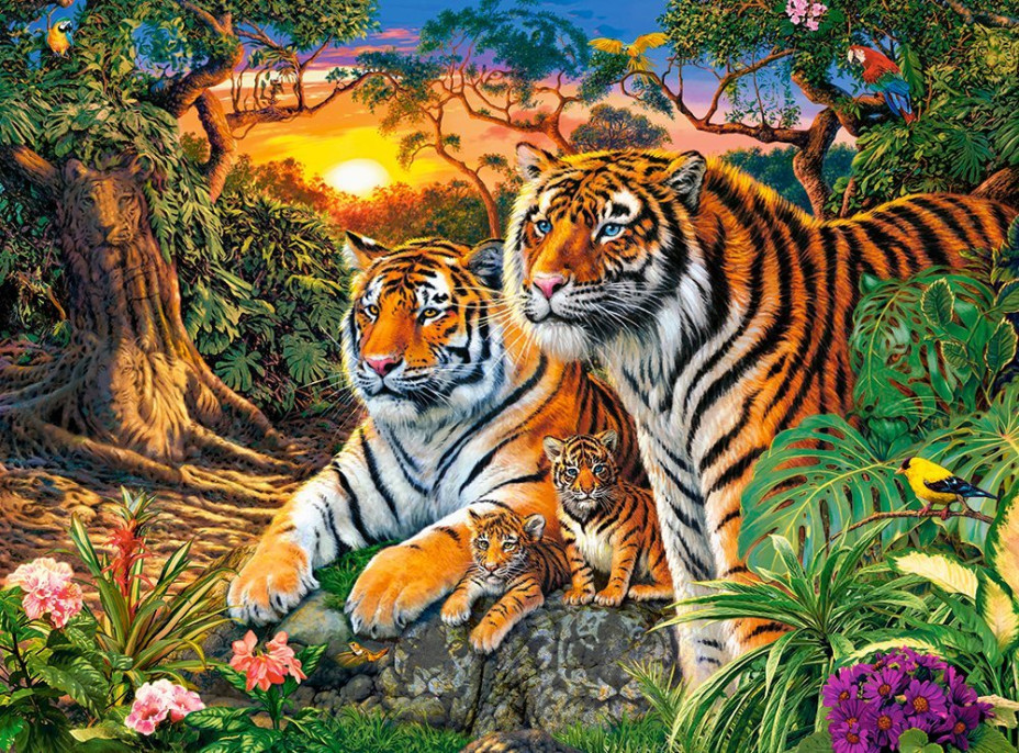 CASTORLAND Puzzle Tigria rodina 2000 dielikov