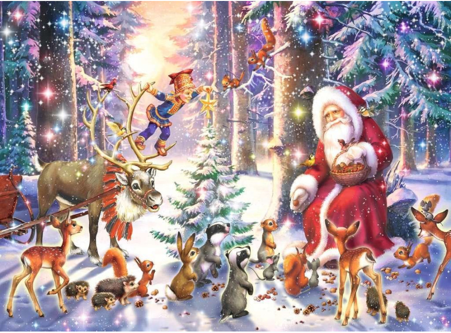 RAVENSBURGER Puzzle Vianoce v lese XXL 100 dielikov