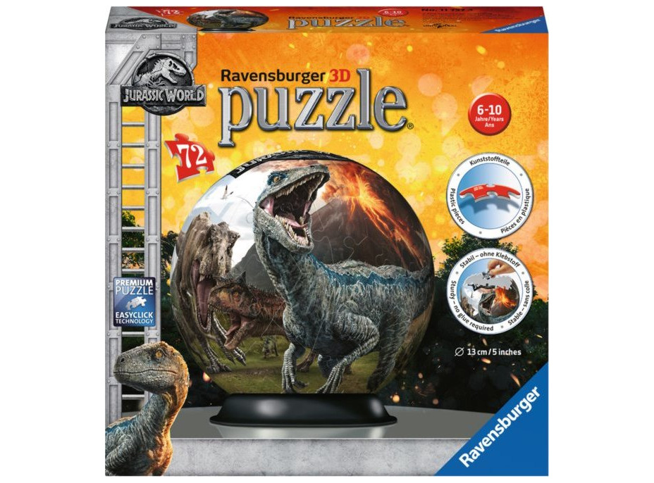 RAVENSBURGER Puzzleball Jurský svet 72 dielikov