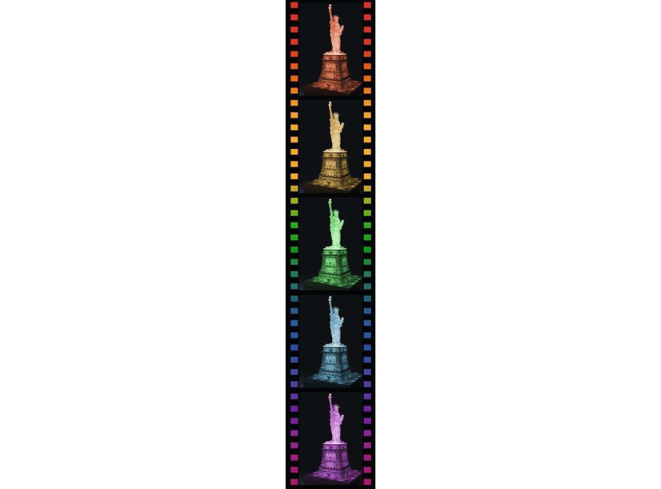 RAVENSBURGER Svietiace 3D puzzle Nočná edícia Socha Slobody 108 dielikov