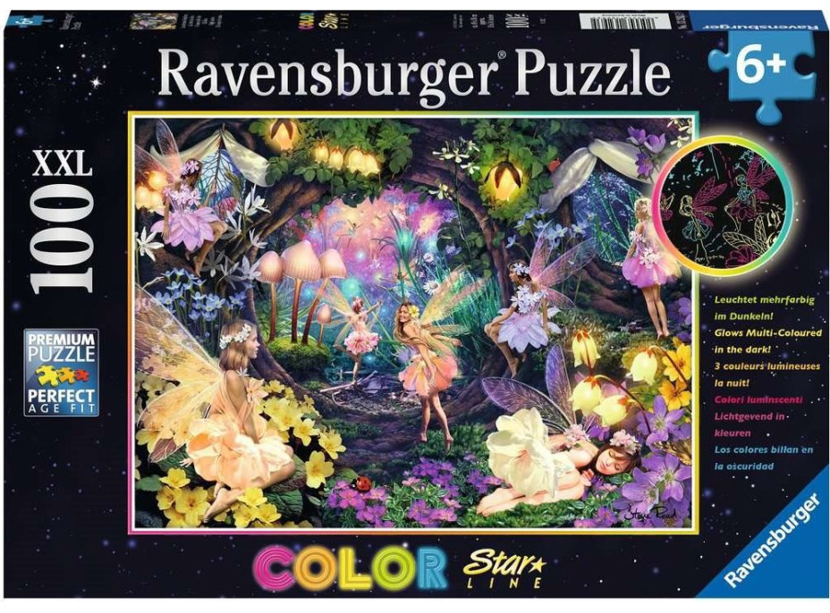 RAVENSBURGER Svietiace puzzle Vília les XXL 100 dielikov